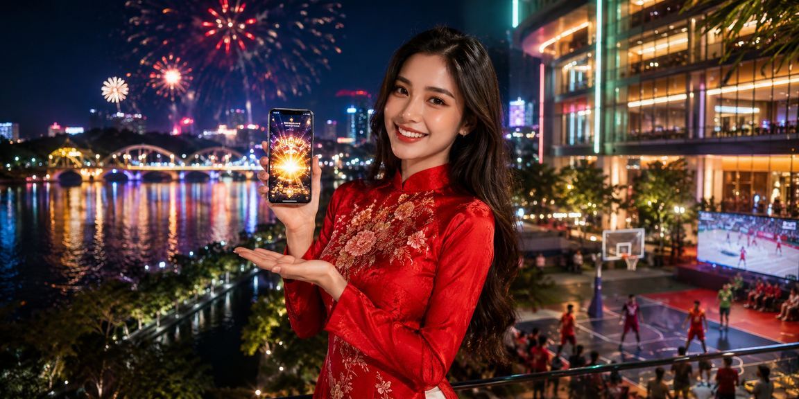 Trò chơi cá cược bóng rổ tại Huế với trang phục truyền thống